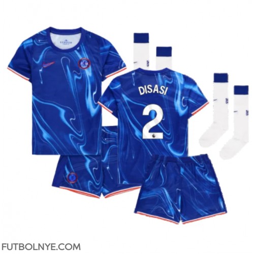 Camiseta Chelsea Axel Disasi #2 Primera Equipación para niños 2024-25 manga corta (+ pantalones cortos)